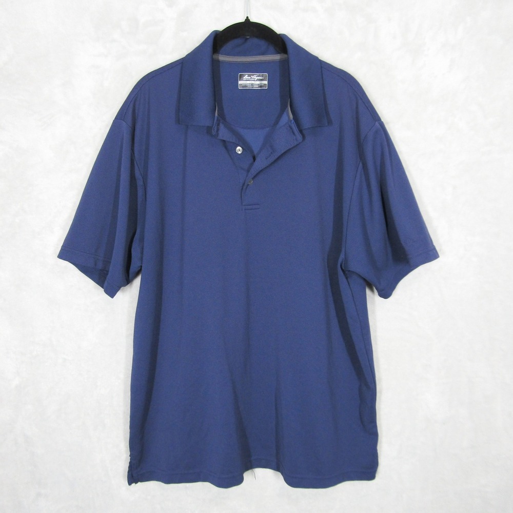 Ben Hogan Golf Polo Shirt Performance Mens XL Navy Blue Ribbed Short Sleeve